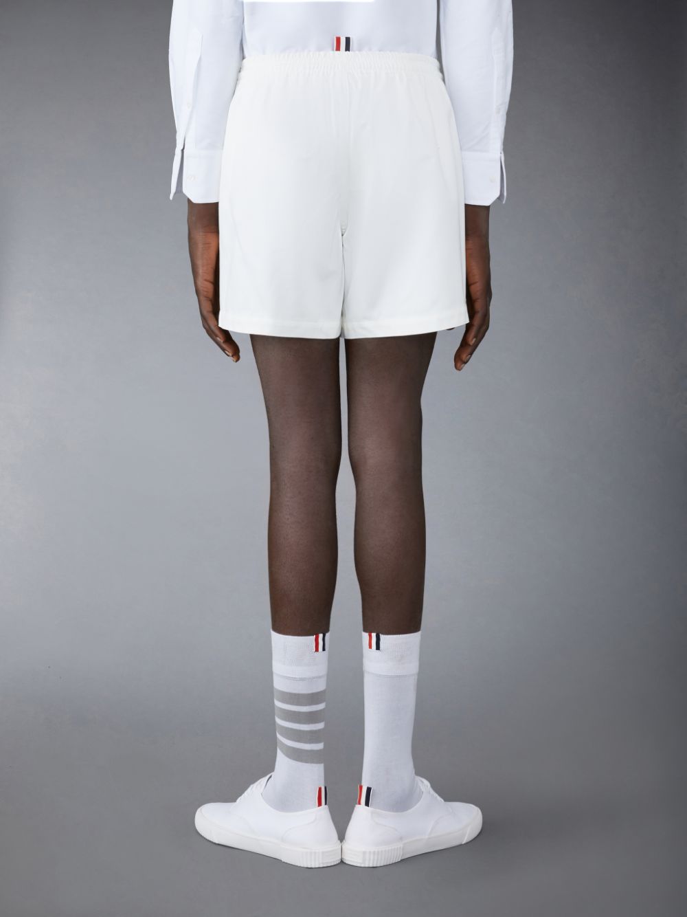 Thom Browne Cotton Twill Drawstring Rugby Men Shorts White | BYS20E61936