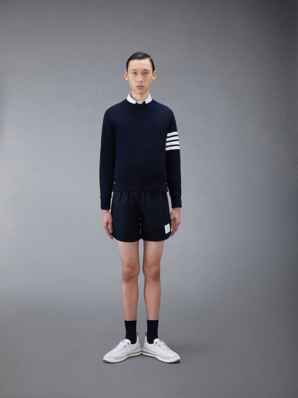 Thom Browne Cotton Twill Drawstring Rugby Men Shorts Blue | GNK25A96752