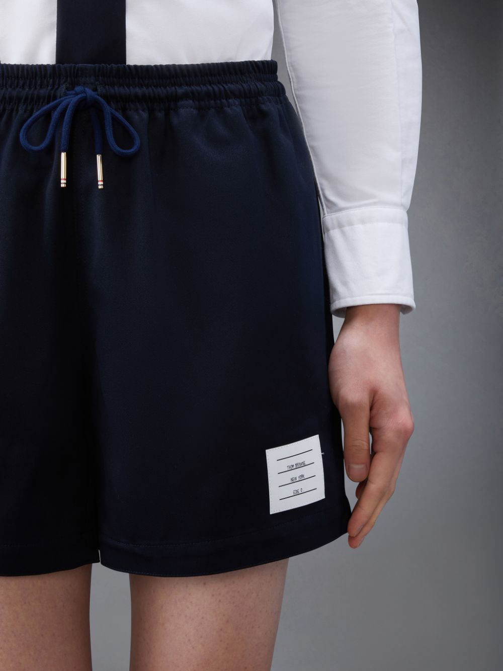 Thom Browne Cotton Twill Drawstring Rugby Men Shorts Blue | GNK25A96752