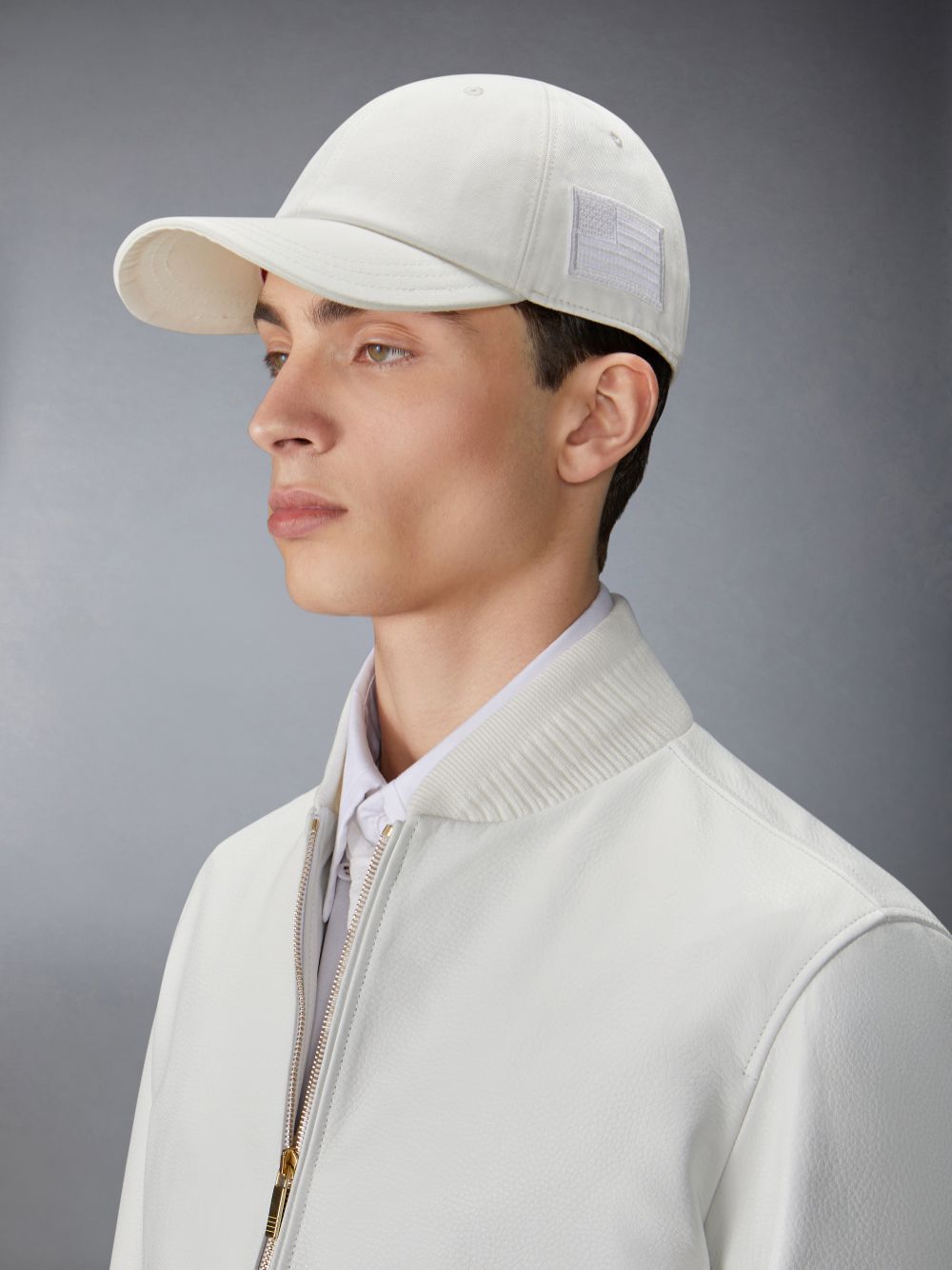 Thom Browne Cotton Twill Flag Patch Classic Baseball Men Caps White | HMH79U99593