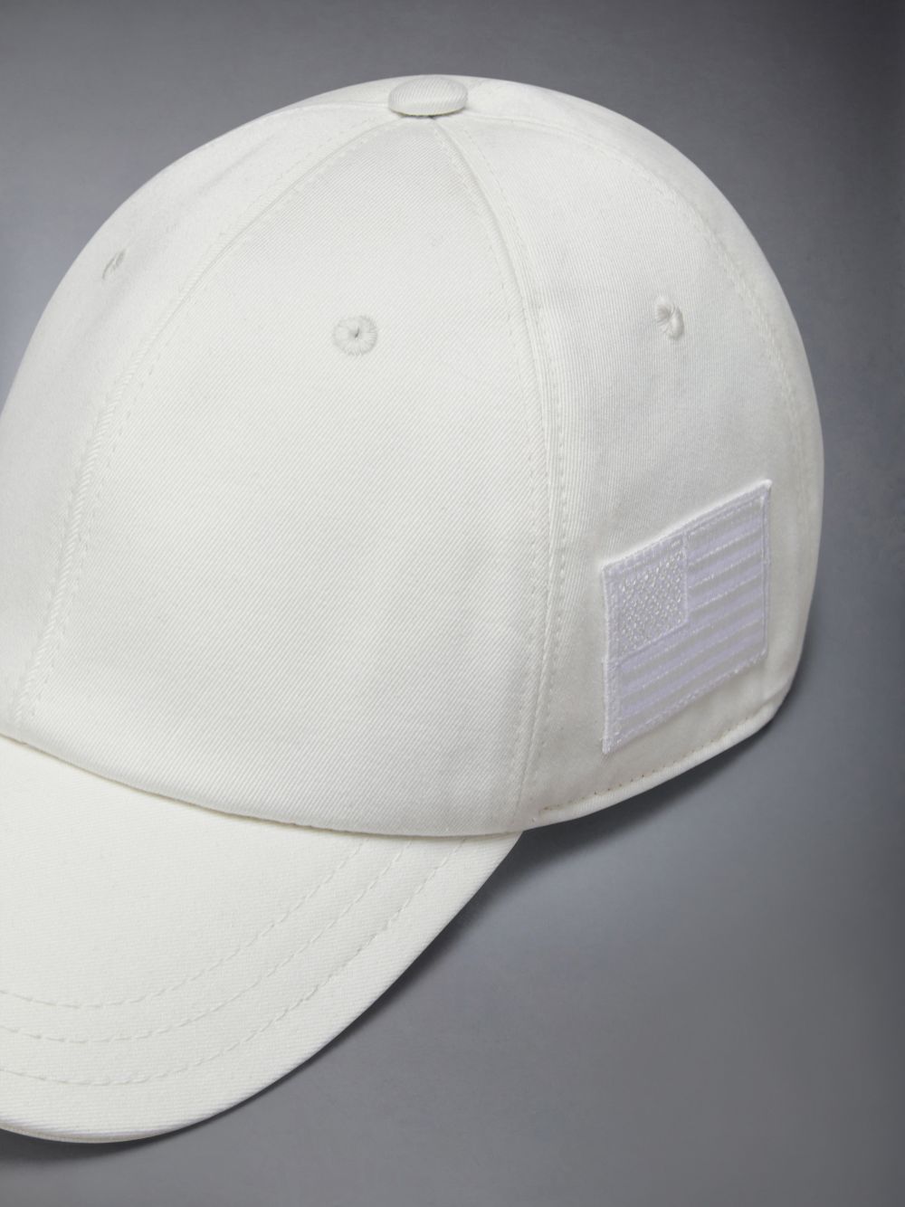 Thom Browne Cotton Twill Flag Patch Classic Baseball Men Caps White | HMH79U99593