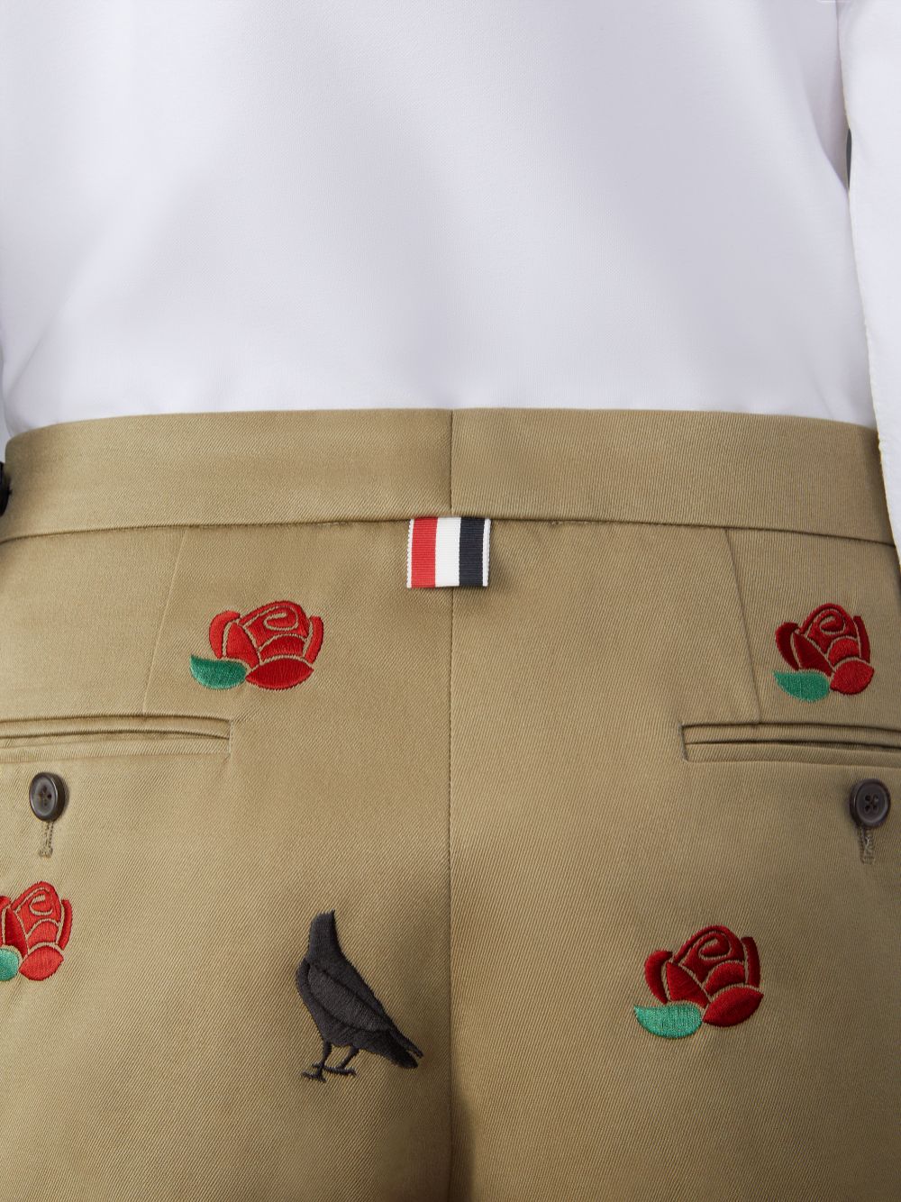 Thom Browne Cotton Twill Rose and Raven Chino Side Tab Women Pants Brown | WHW87O77839