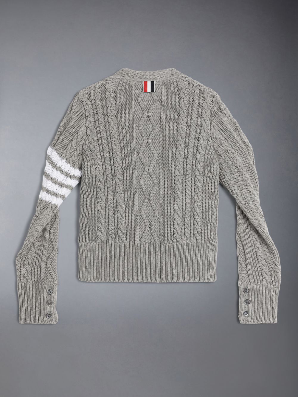 Thom Browne Cotton V-neck Boys's Cardigan Grey | HCF09B42803