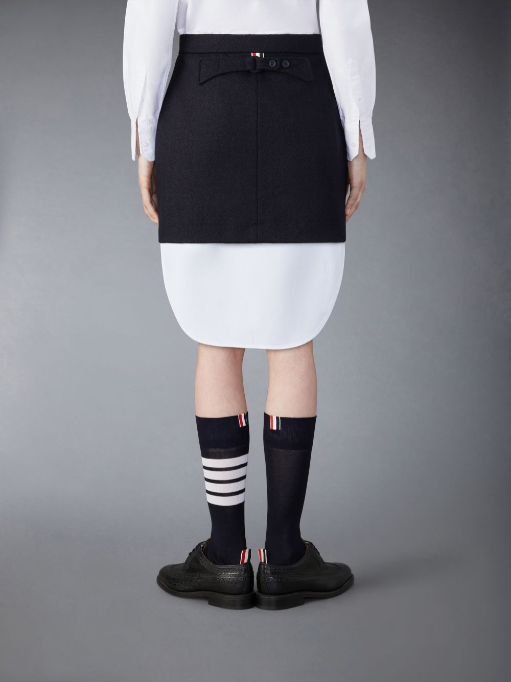 Thom Browne Cotton Wool Mini Women Skirts Blue | YVN89I27335