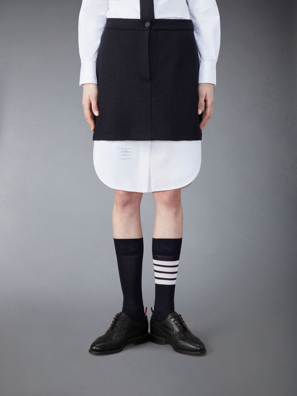 Thom Browne Cotton Wool Mini Women Skirts Blue | YVN89I27335