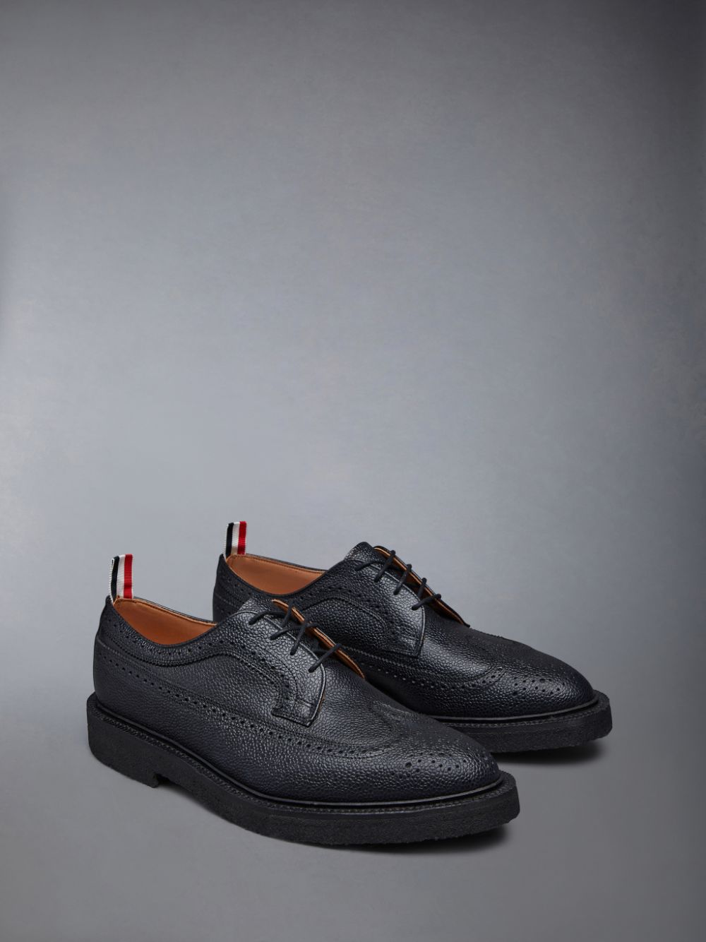 Thom Browne Crepe Sole Longwing Men Brogue Shoes Black | QSP56L69056