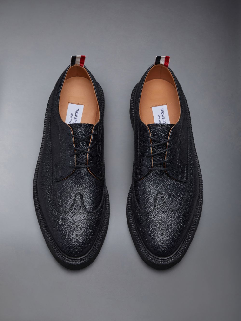 Thom Browne Crepe Sole Longwing Men Brogue Shoes Black | QSP56L69056