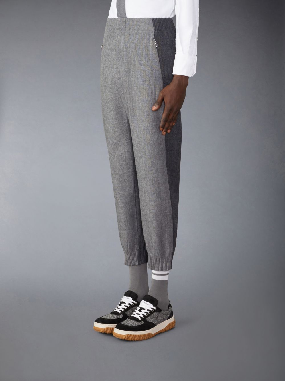 Thom Browne Crispy Wool Tracksuit Men Pants Grey | ROS88L71152