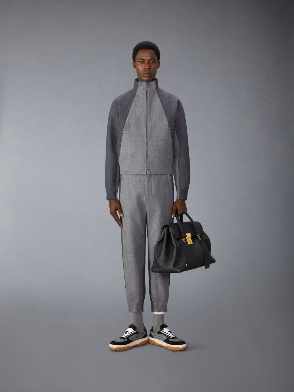 Thom Browne Crispy Wool Tracksuit Men Pants Grey | ROS88L71152