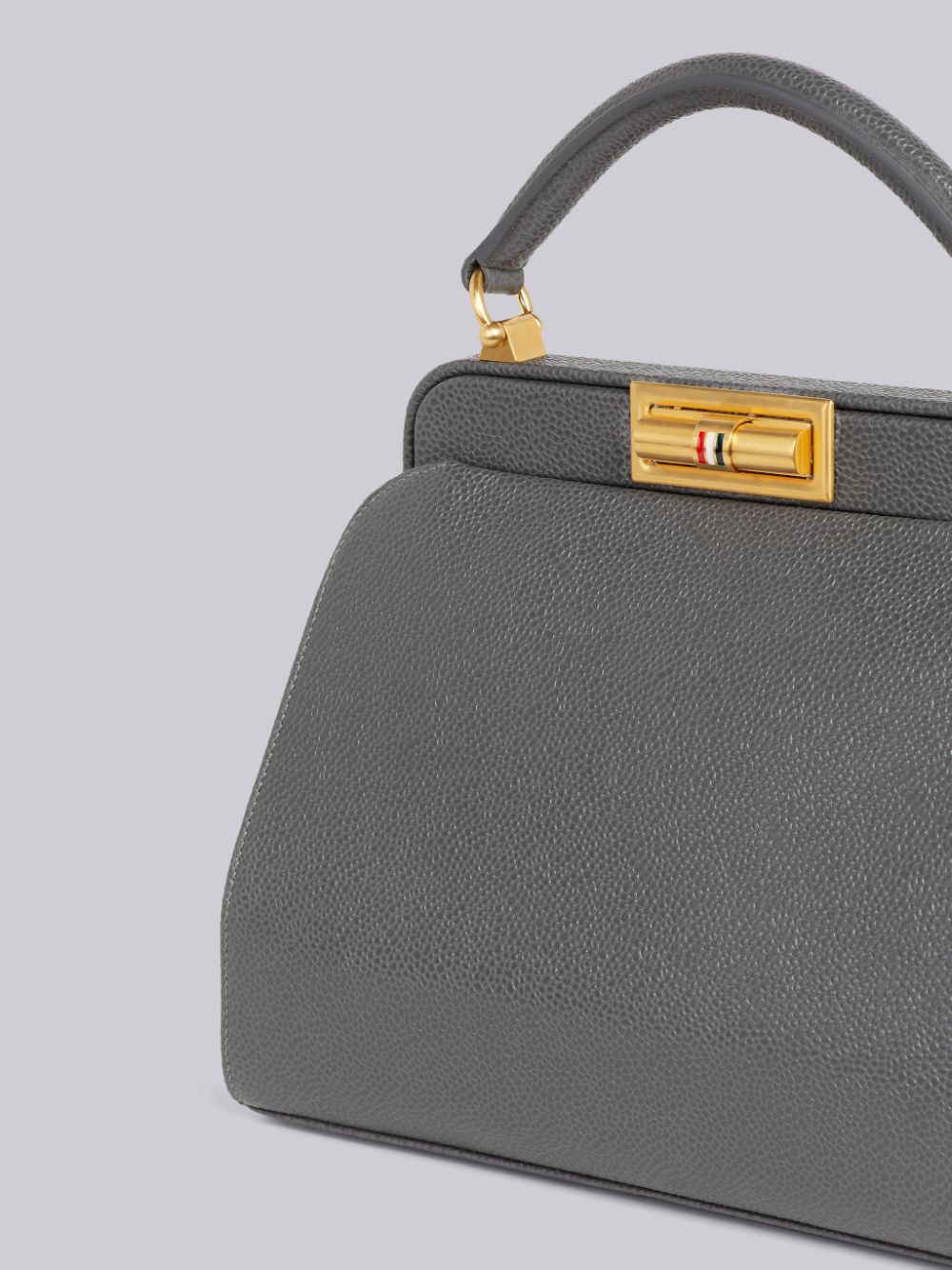 Thom Browne Dark Pebble Grain Leather Small Doctor Women Tote Bags Grey | DLX14J04654