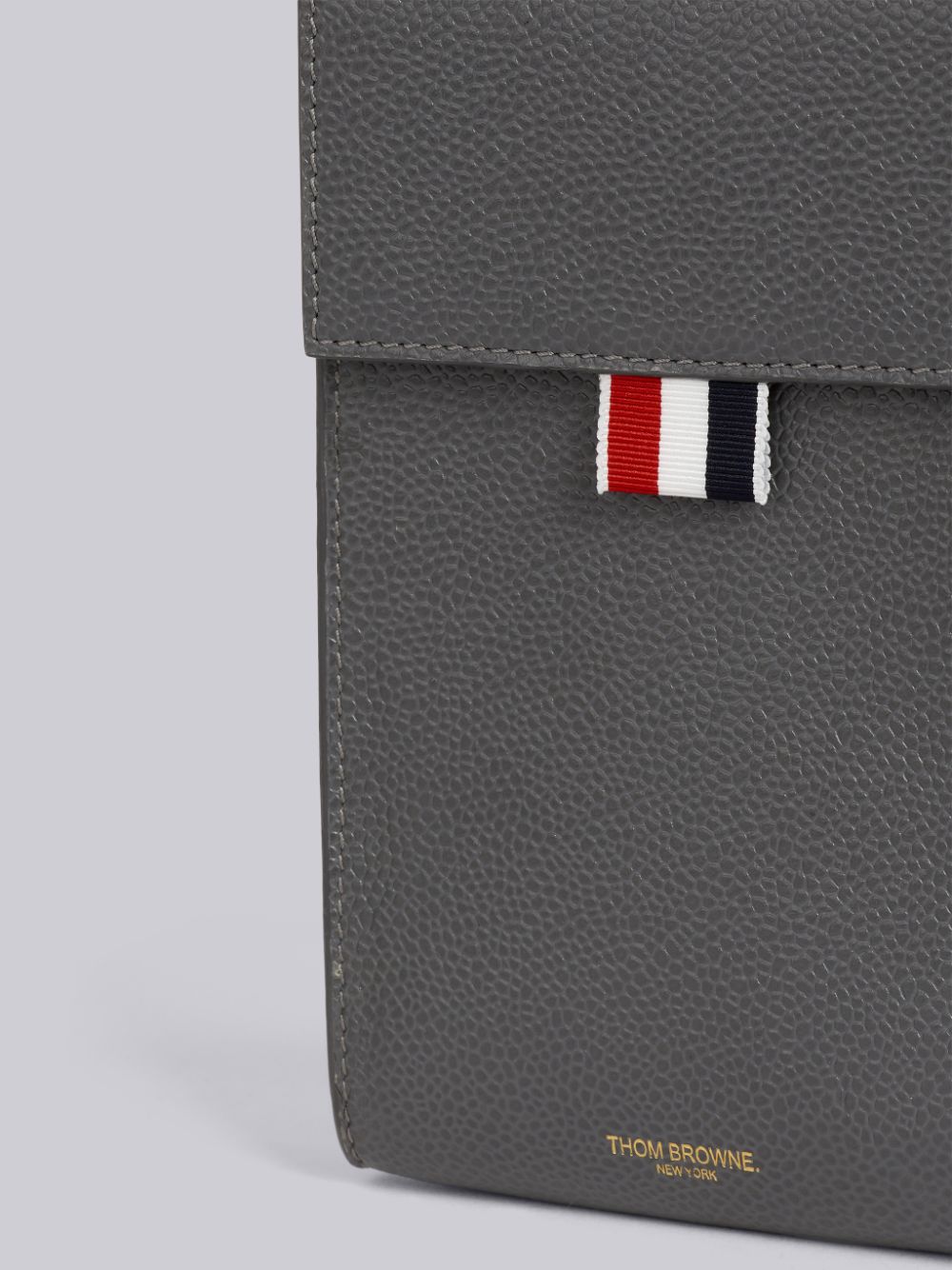 Thom Browne Dark Pebbled Calfskin Funmix Men Phone Bag Grey | PJI54I97978