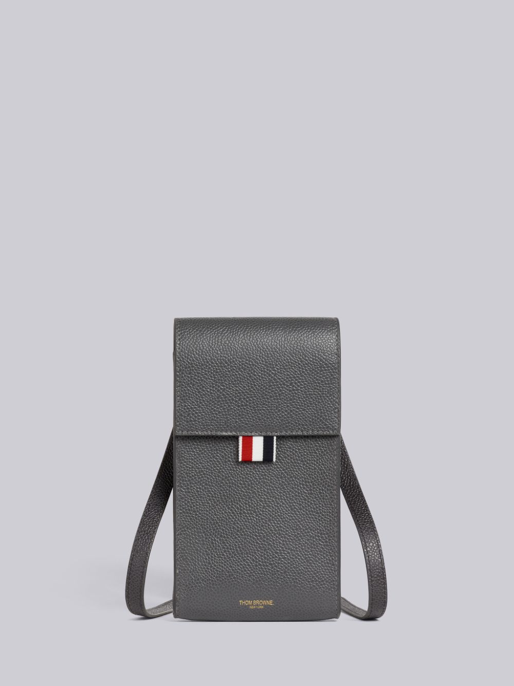 Thom Browne Dark Pebbled Calfskin Funmix Men Phone Bag Grey | PJI54I97978