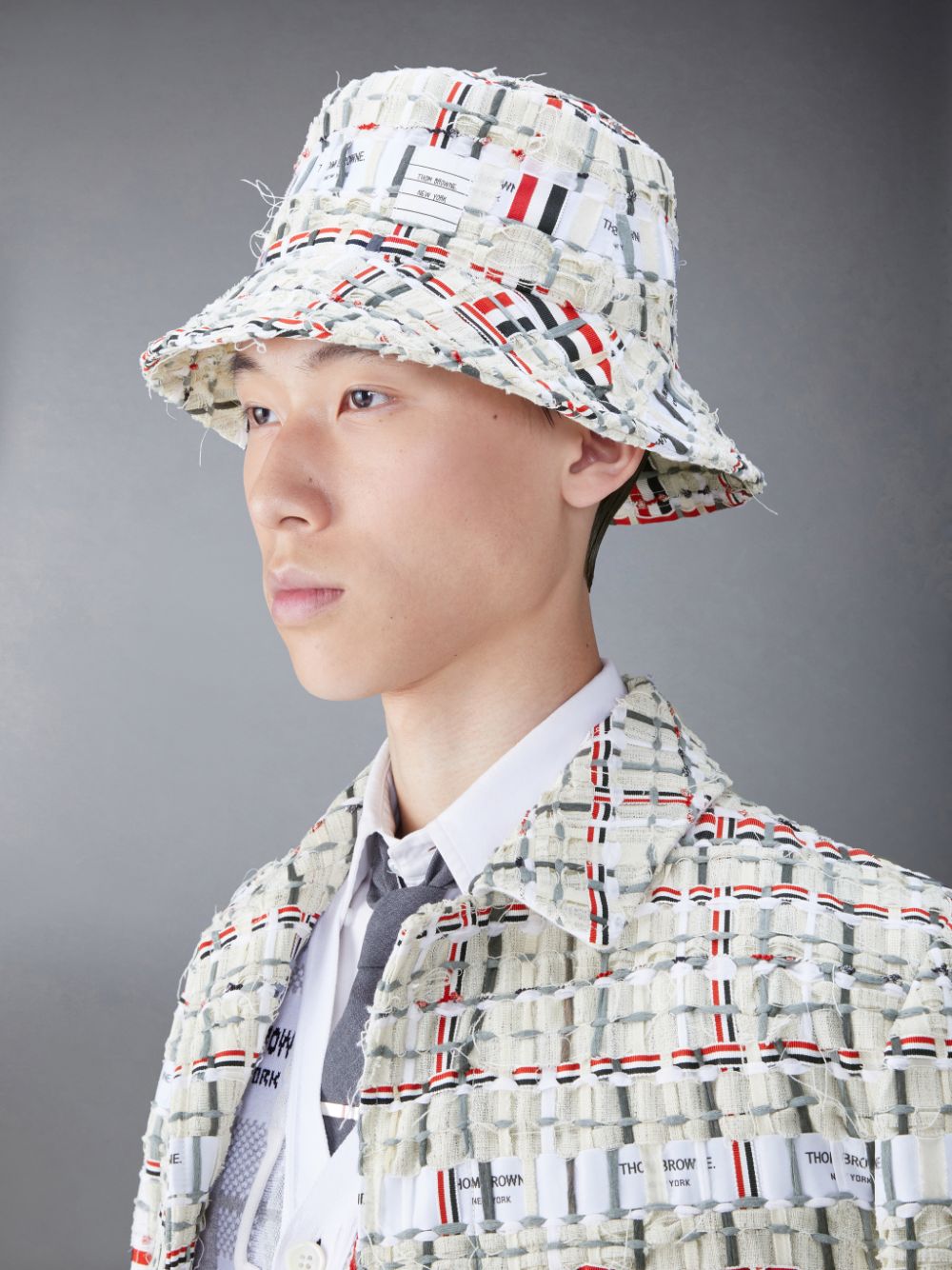 Thom Browne Deconstructed Tweed Men Bucket Hats Orange | AQT69R54931