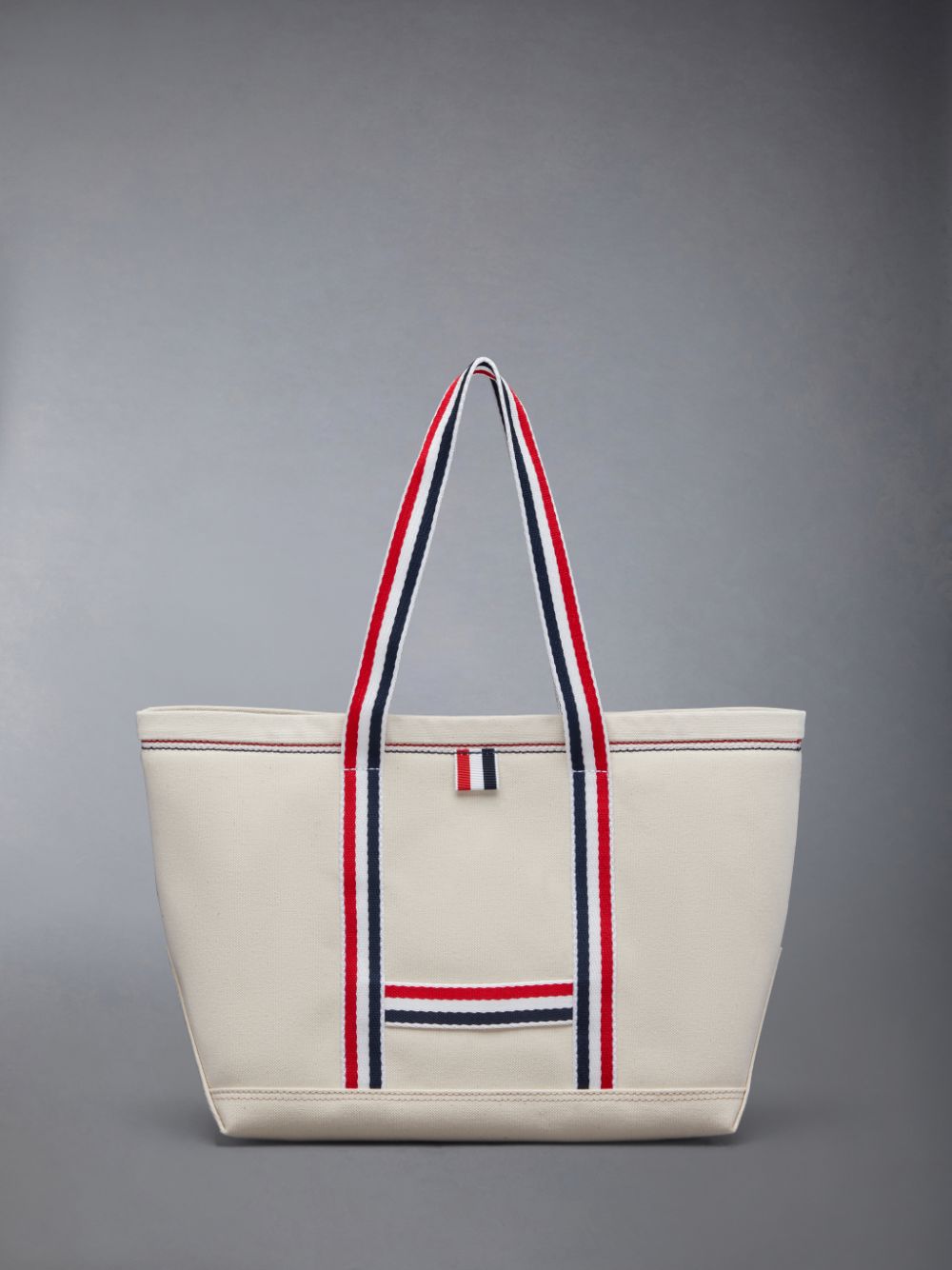 Thom Browne Double Face Canvas Small Tool Men Tote Bags White | VWR06V78937