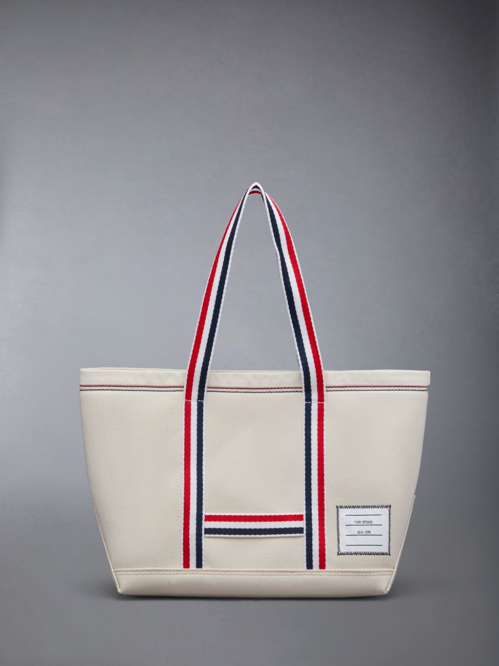 Thom Browne Double Face Canvas Small Tool Men Tote Bags White | VWR06V78937