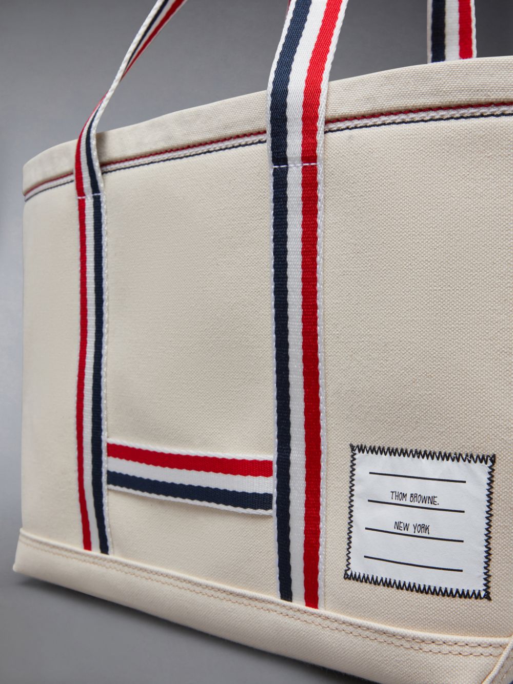 Thom Browne Double Face Canvas Small Tool Women Tote Bags White | WSM46J48585