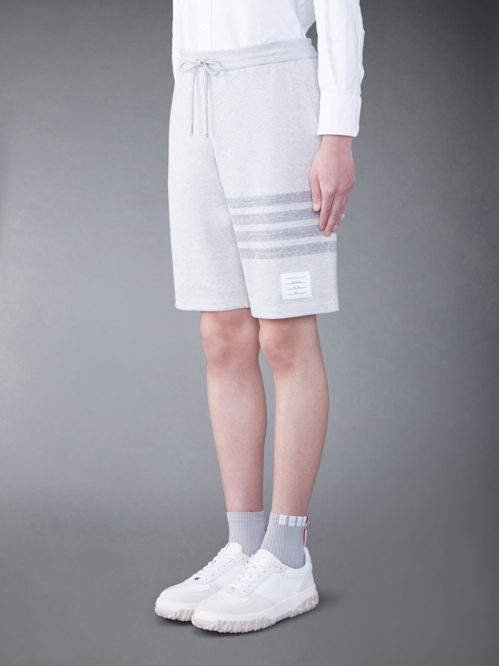 Thom Browne Double Face Knit 4-Bar Men Sweatshorts Grey | OOZ62A78491