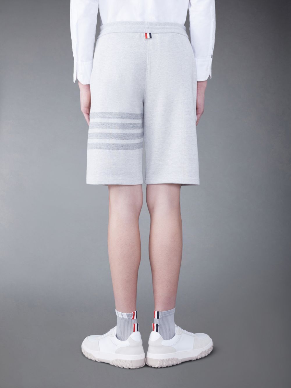 Thom Browne Double Face Knit 4-Bar Men Sweatshorts Grey | OOZ62A78491