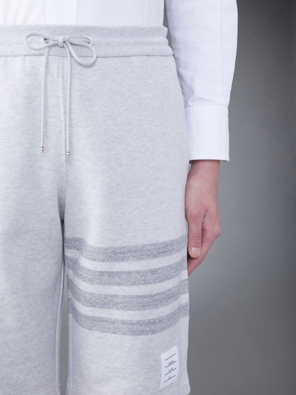 Thom Browne Double Face Knit 4-Bar Men Sweatshorts Grey | OOZ62A78491