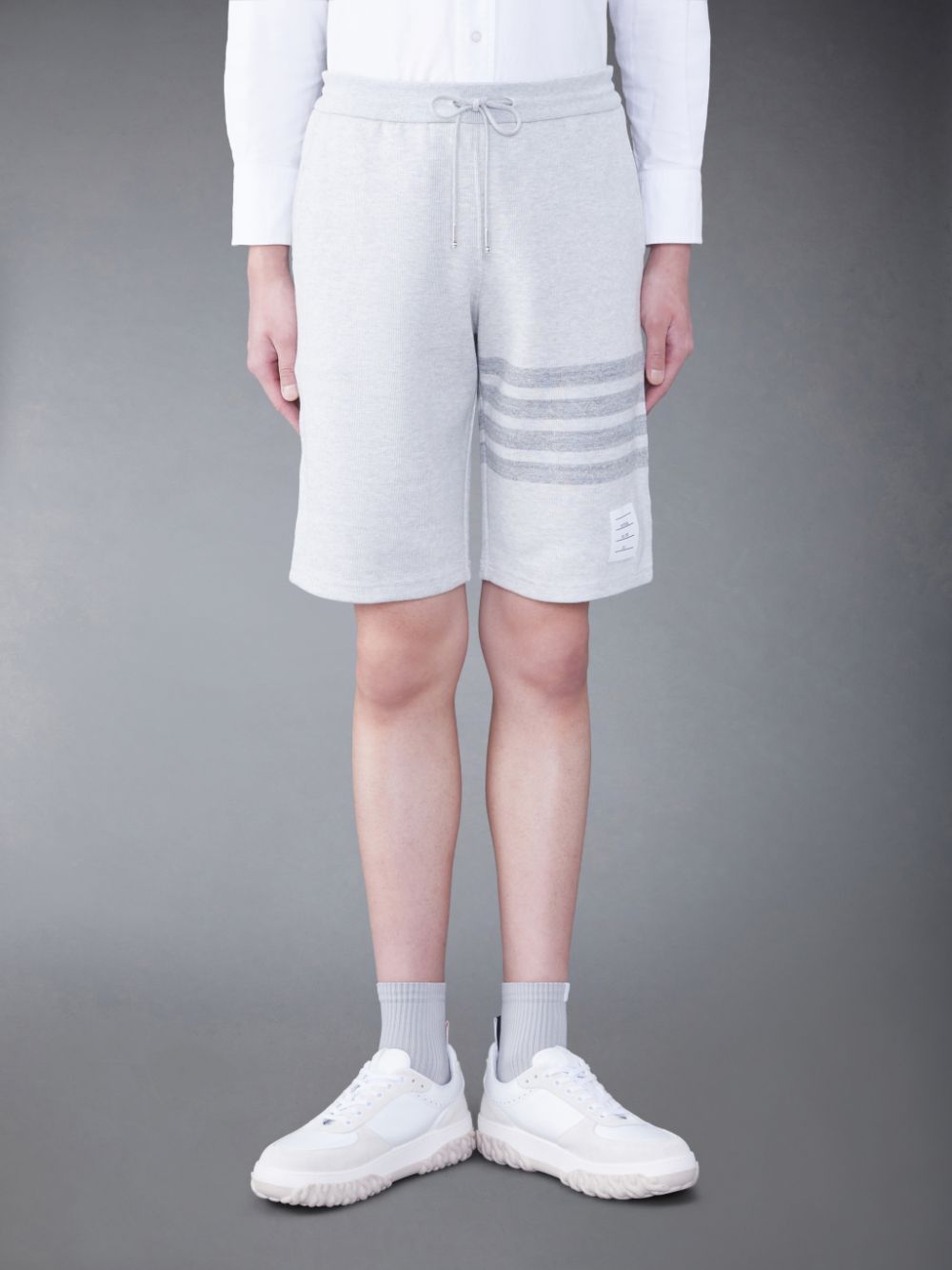 Thom Browne Double Face Knit 4-Bar Men Sweatshorts Grey | OOZ62A78491