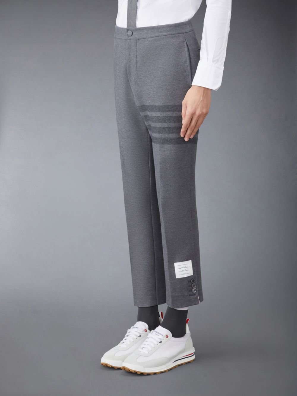 Thom Browne Double Face Tech Twill Slim Men Pants Grey | XTD75R00770