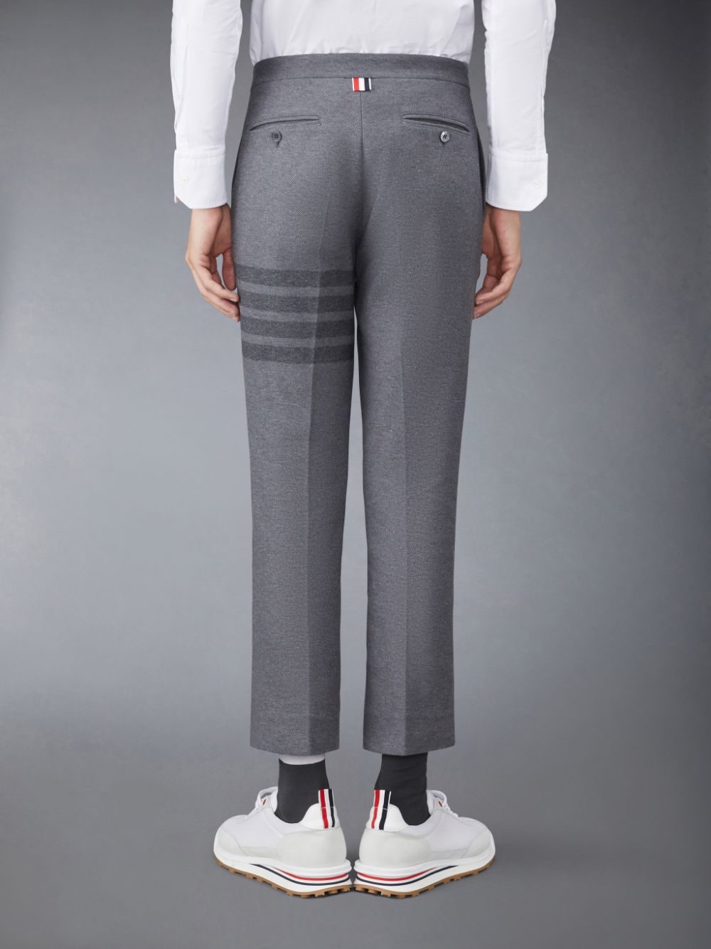 Thom Browne Double Face Tech Twill Slim Men Pants Grey | XTD75R00770