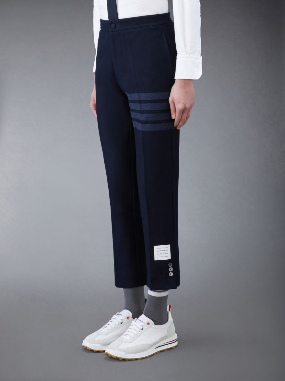 Thom Browne Double Face Tech Twill Slim Men Pants Blue | CNT23B05293