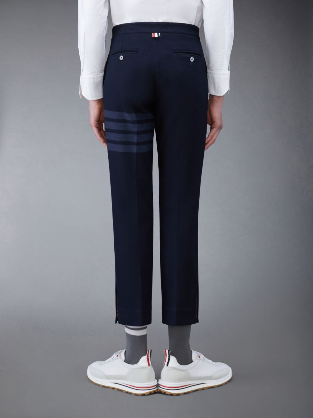 Thom Browne Double Face Tech Twill Slim Men Pants Blue | CNT23B05293