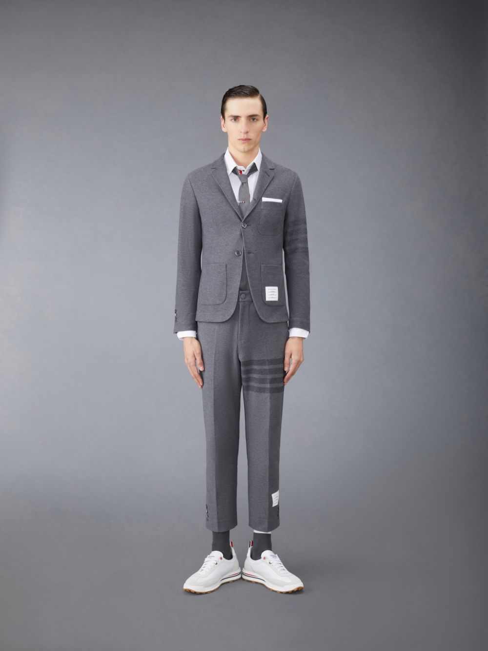 Thom Browne Double Face Tech Twill Sport Men Coats Grey | HRI62L42736