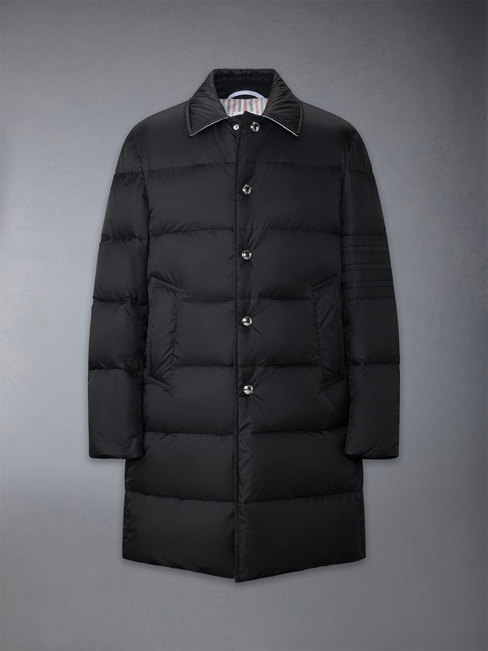 Thom Browne Downfilled 4-bar Classic Bal Collar Men Coats Black | NID32A12129