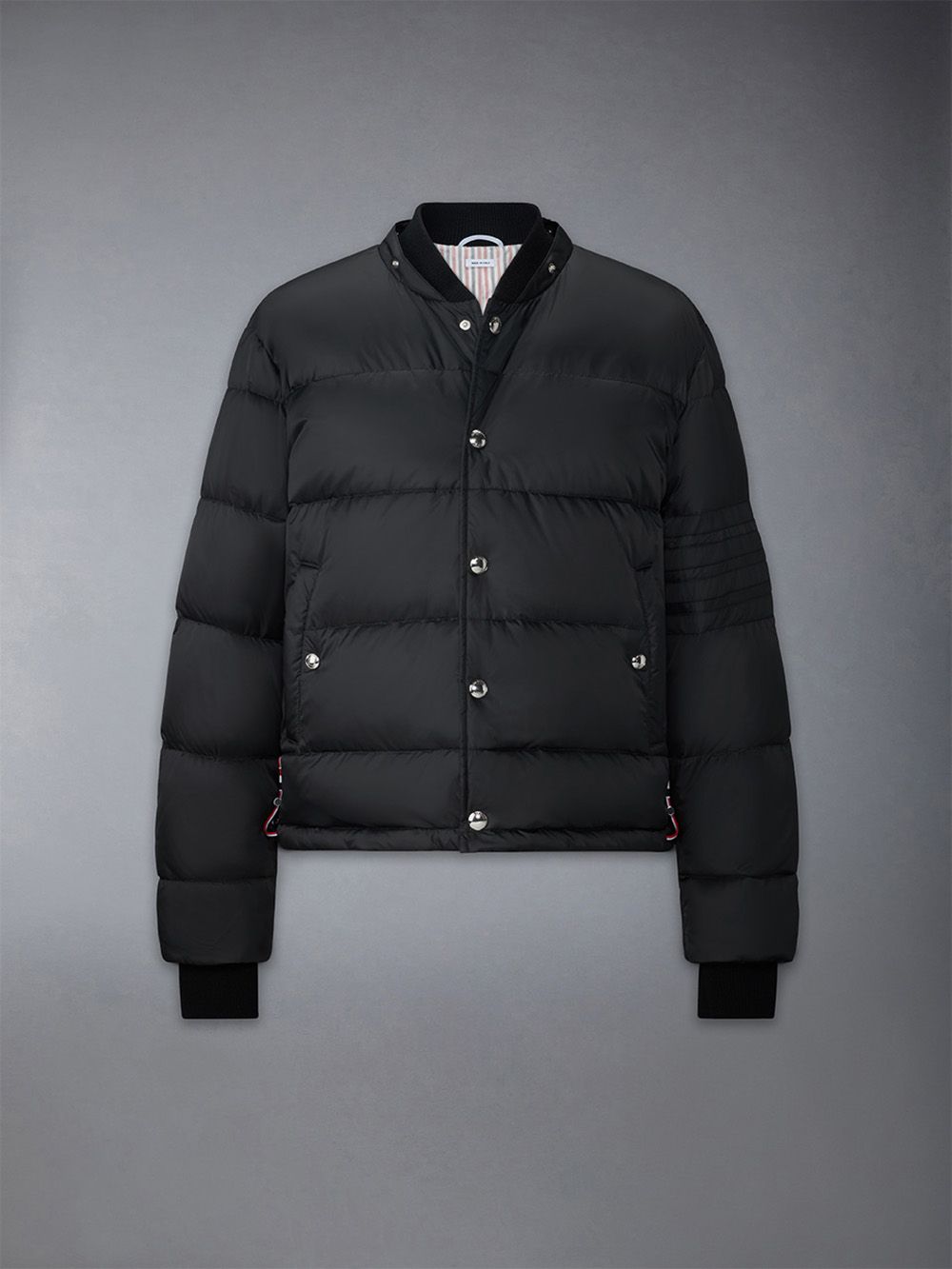 Thom Browne Downfilled 4-bar Hooded Bomber Men Jackets Black | KPU93J16174