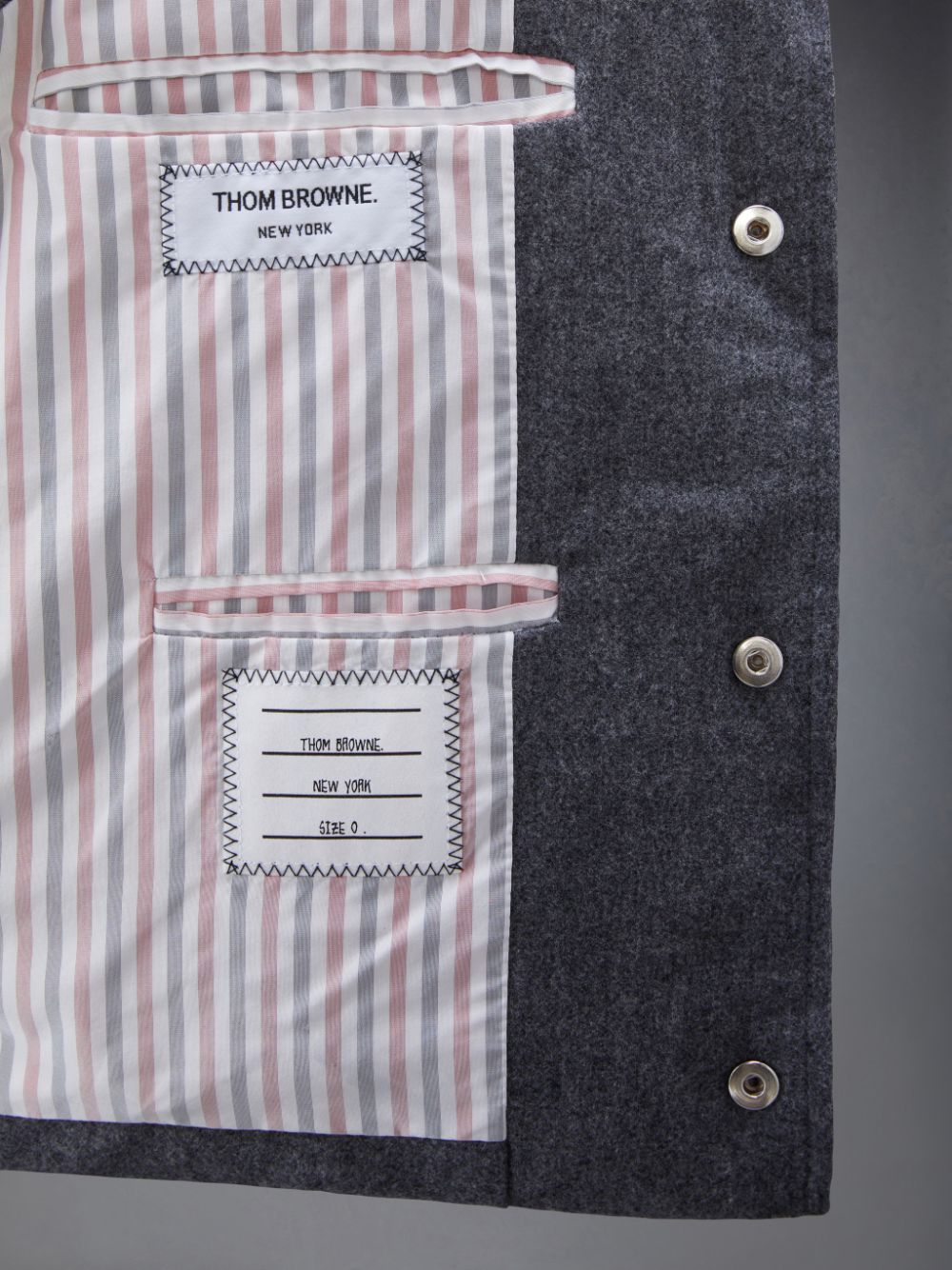 Thom Browne Downfilled Flannel 4-Bar Men Jackets Grey | KOC10B52299