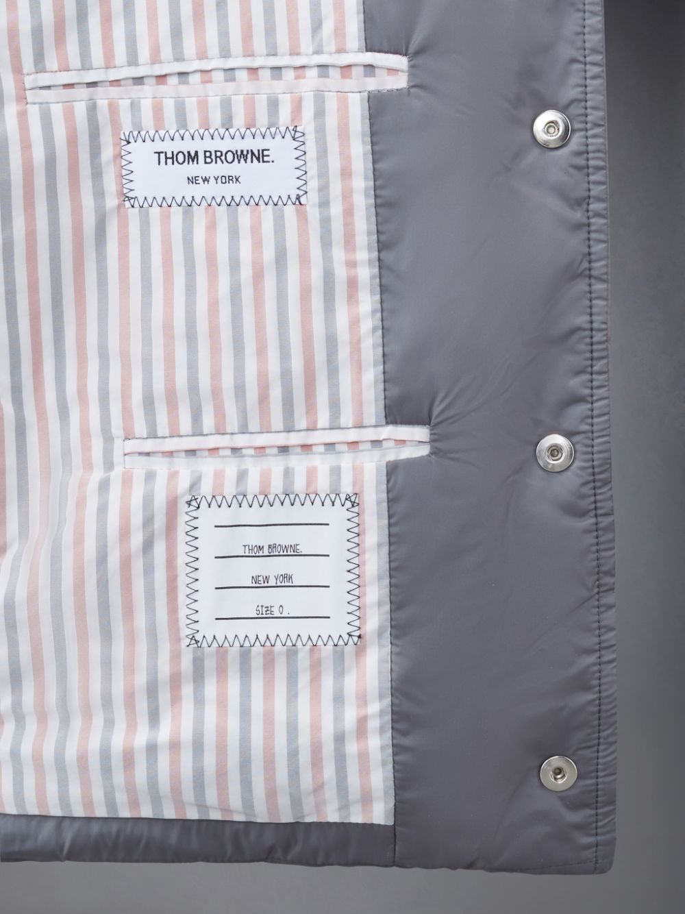 Thom Browne Downfilled Nylon 4-Bar Men Vest Grey | QRI08U92896