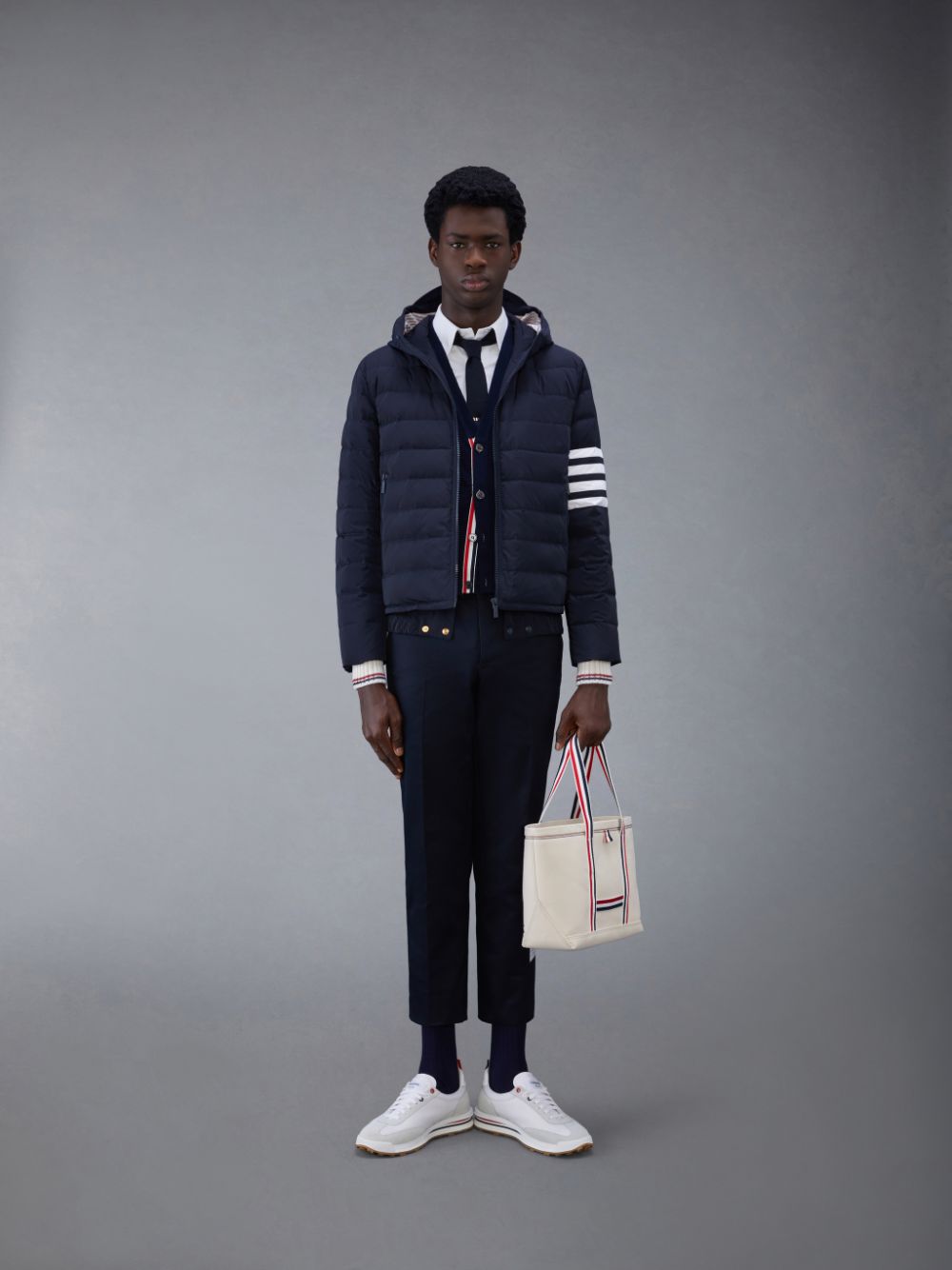 Thom Browne Downfilled Twill 4-Bar Ski Men Jackets Blue | VTD85K84229