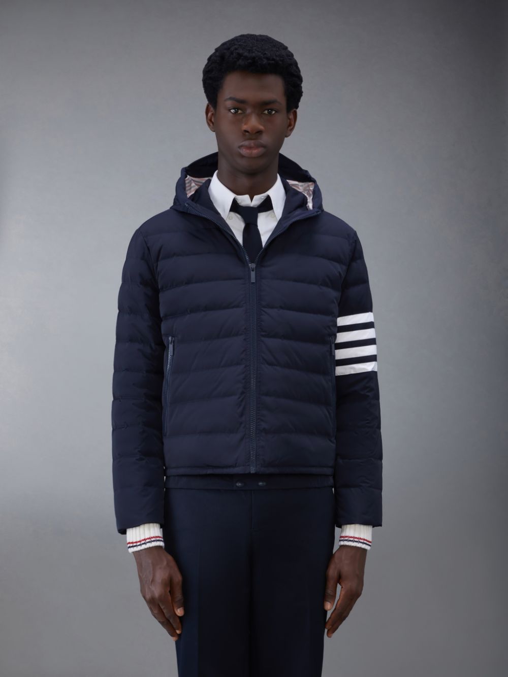 Thom Browne Downfilled Twill 4-Bar Ski Men Jackets Blue | VTD85K84229