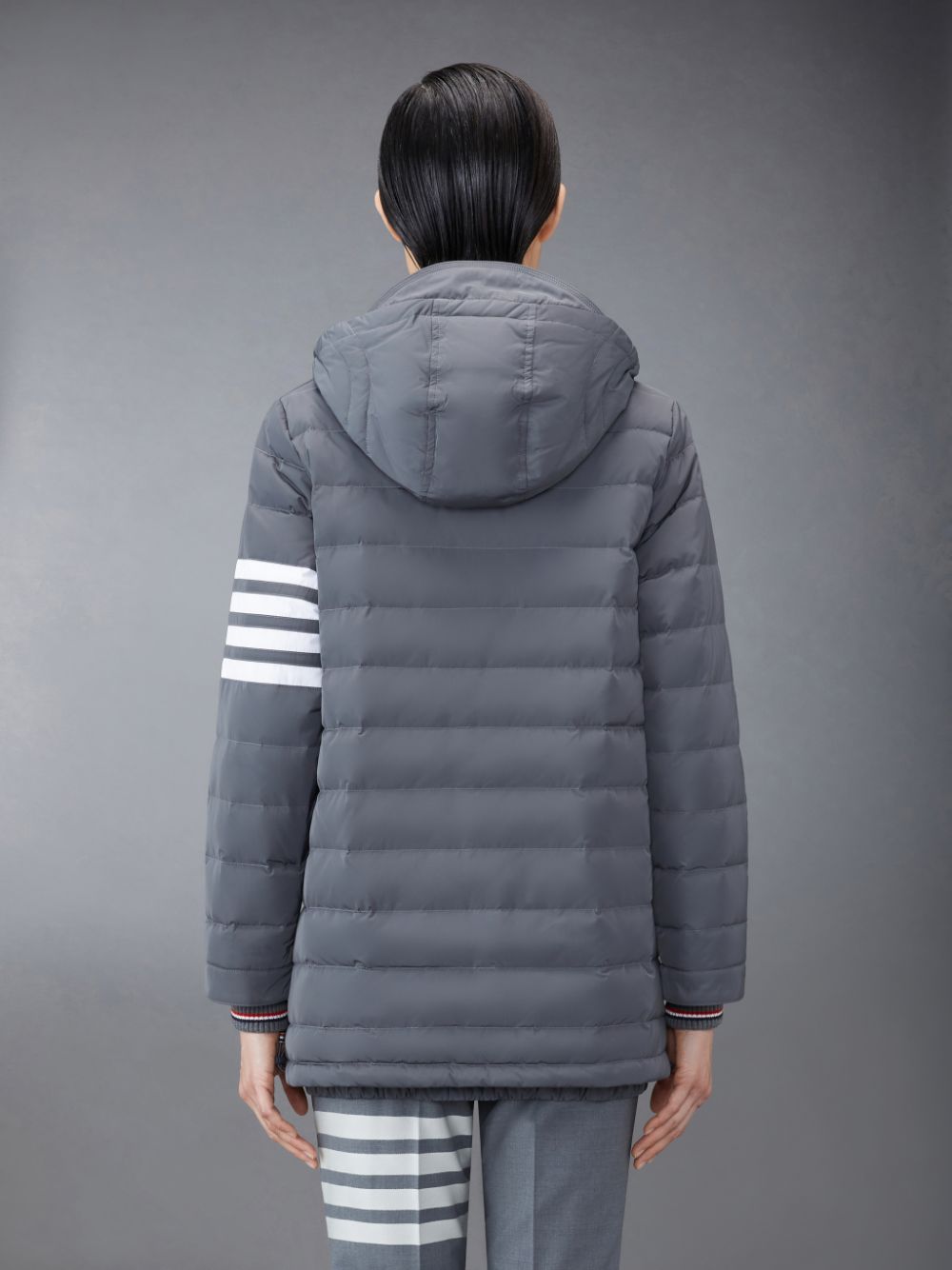 Thom Browne Downfilled Twill 4-Bar Ski Women Jackets Grey | YKN78C04586