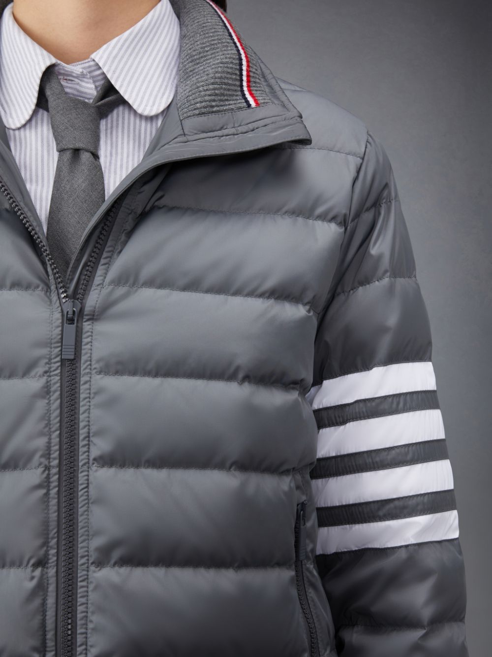 Thom Browne Downfilled Twill 4-Bar Ski Women Jackets Grey | HBM42J77469