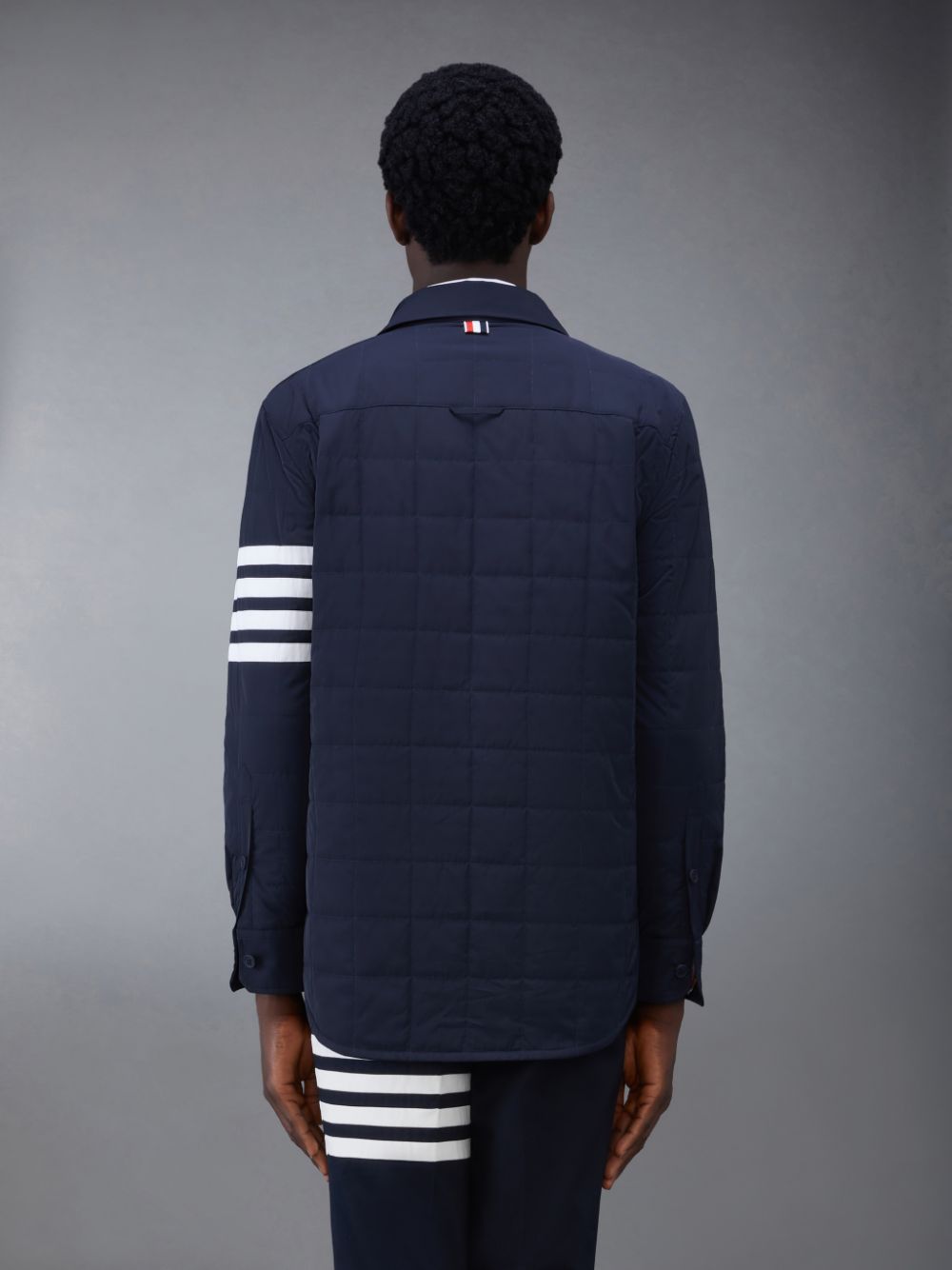 Thom Browne Downfilled Twill Shirt Men Coats Blue | ILL33Y13751