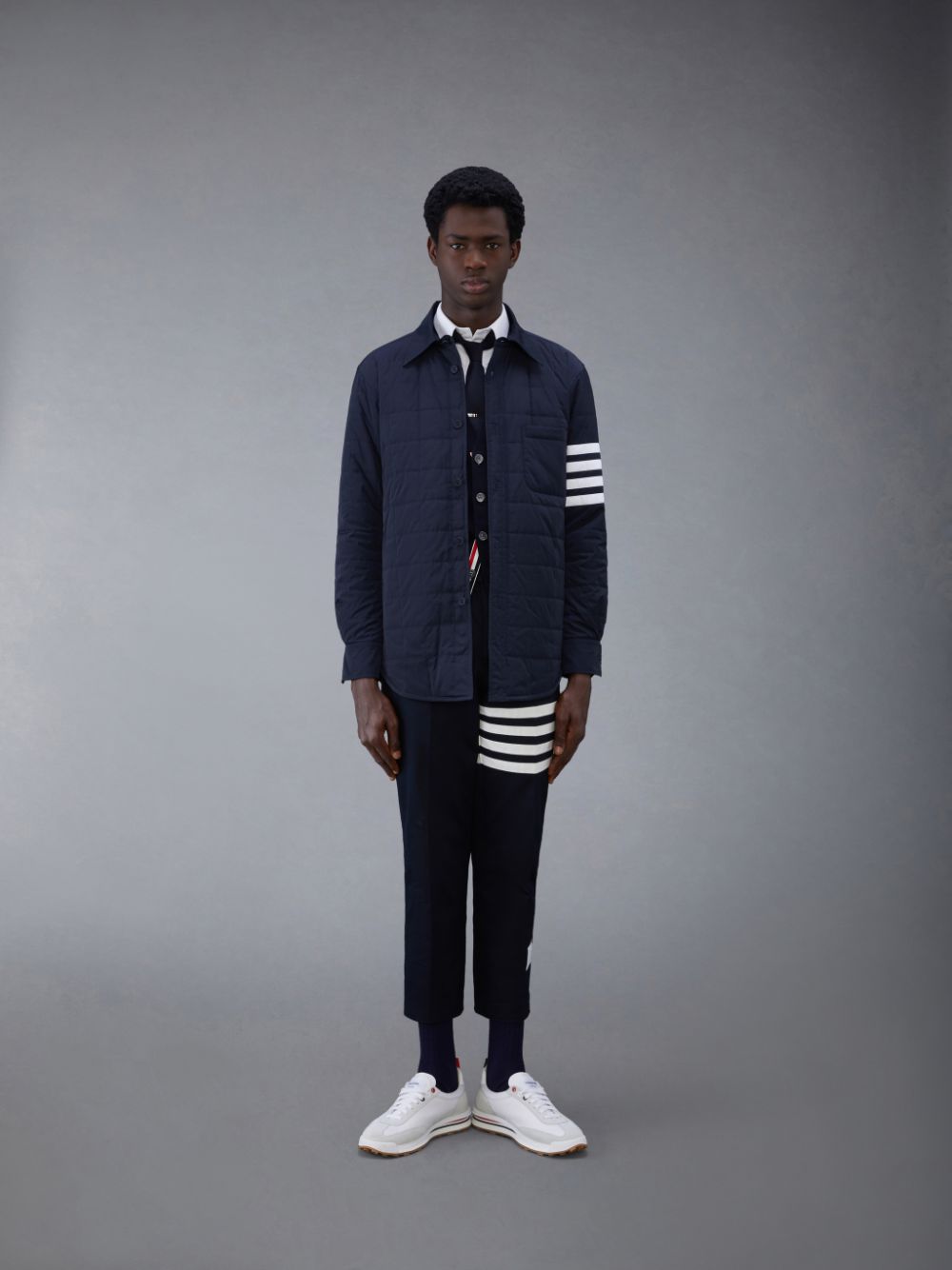 Thom Browne Downfilled Twill Shirt Men Coats Blue | ILL33Y13751