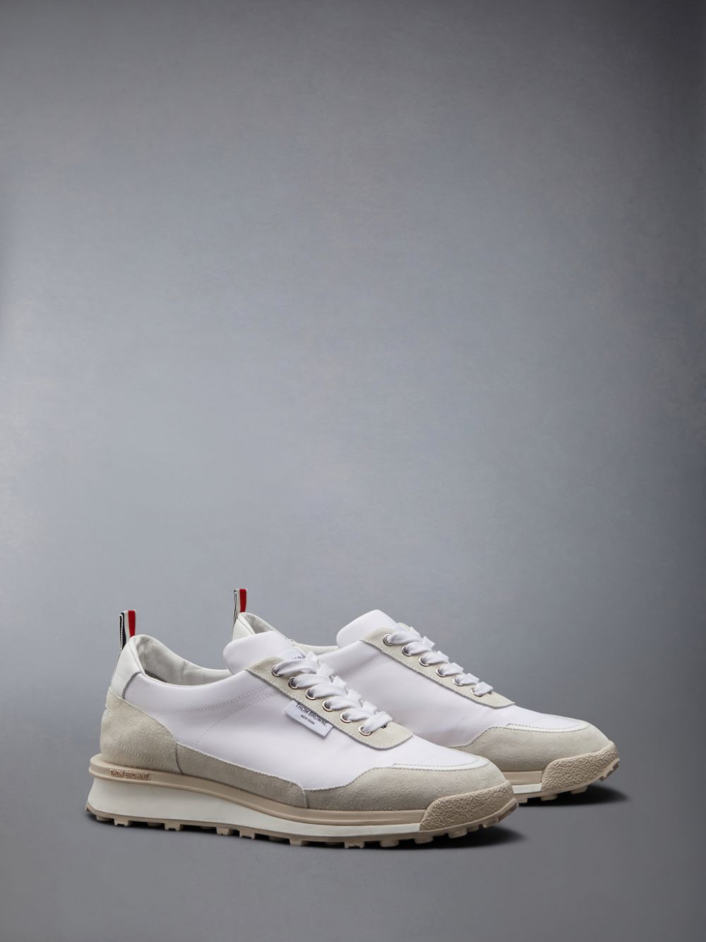 Thom Browne Eco Nylon Alumni Men Sneakers Beige | LHT55W08448