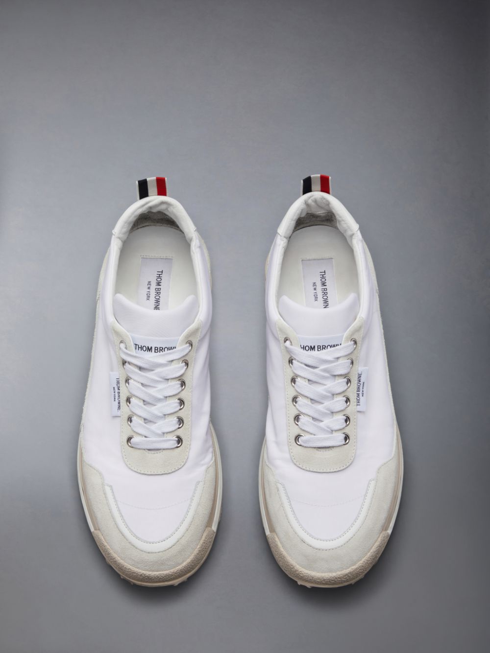 Thom Browne Eco Nylon Alumni Men Sneakers Beige | LHT55W08448