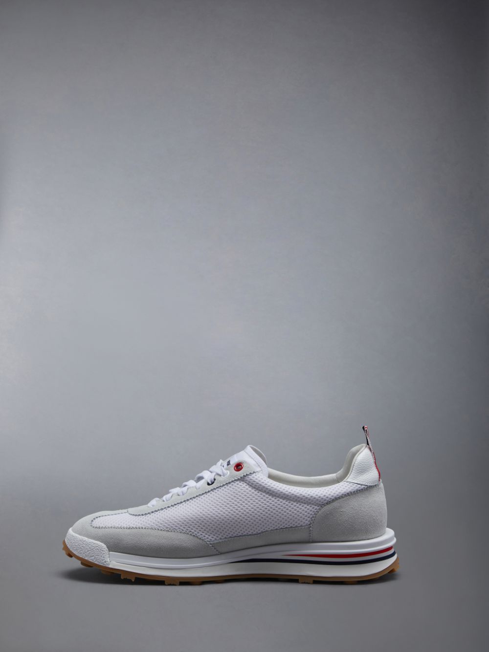 Thom Browne FINE SUEDE TECH RUNNER Men Sneakers White | VYB42L16804