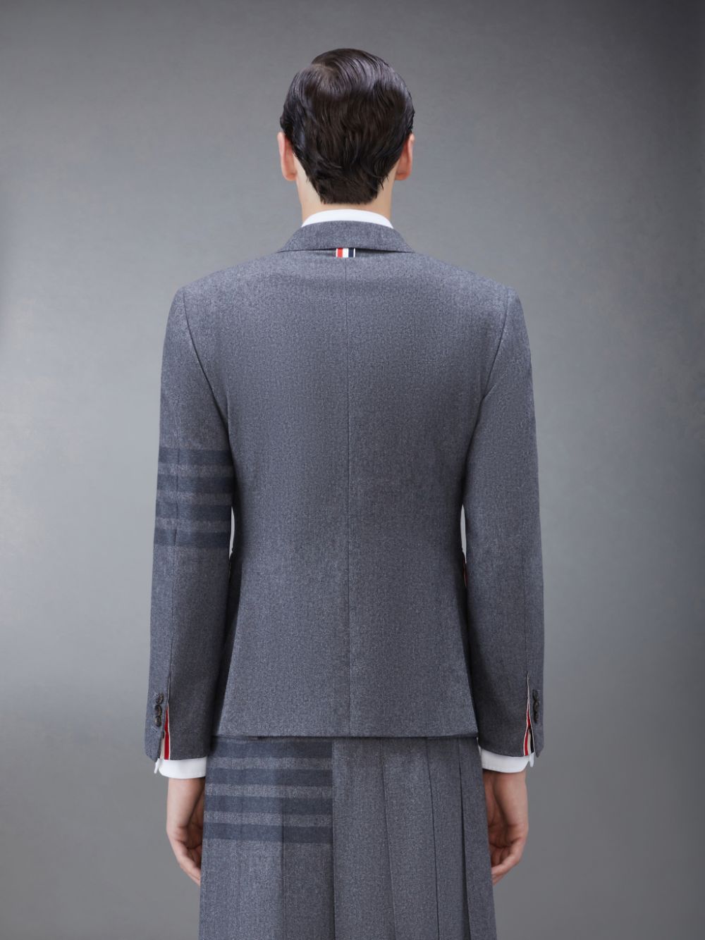 Thom Browne Flannel 4-Bar Classic Sport Men Coats Grey | WBA24K80522