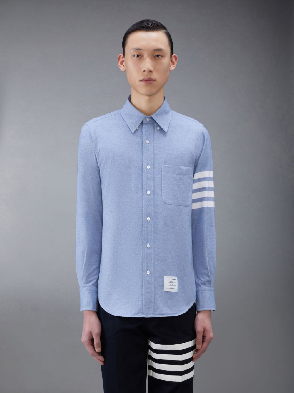 Thom Browne Flannel 4-Bar Men Shirts Blue | OCD95P12722