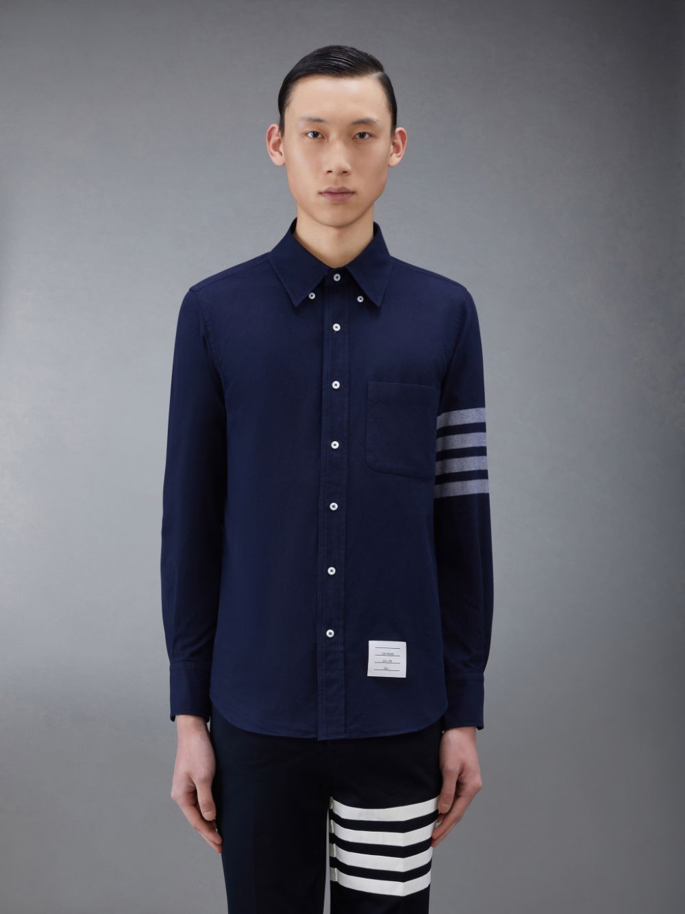 Thom Browne Flannel 4-Bar Men Shirts Blue | KII76A11827