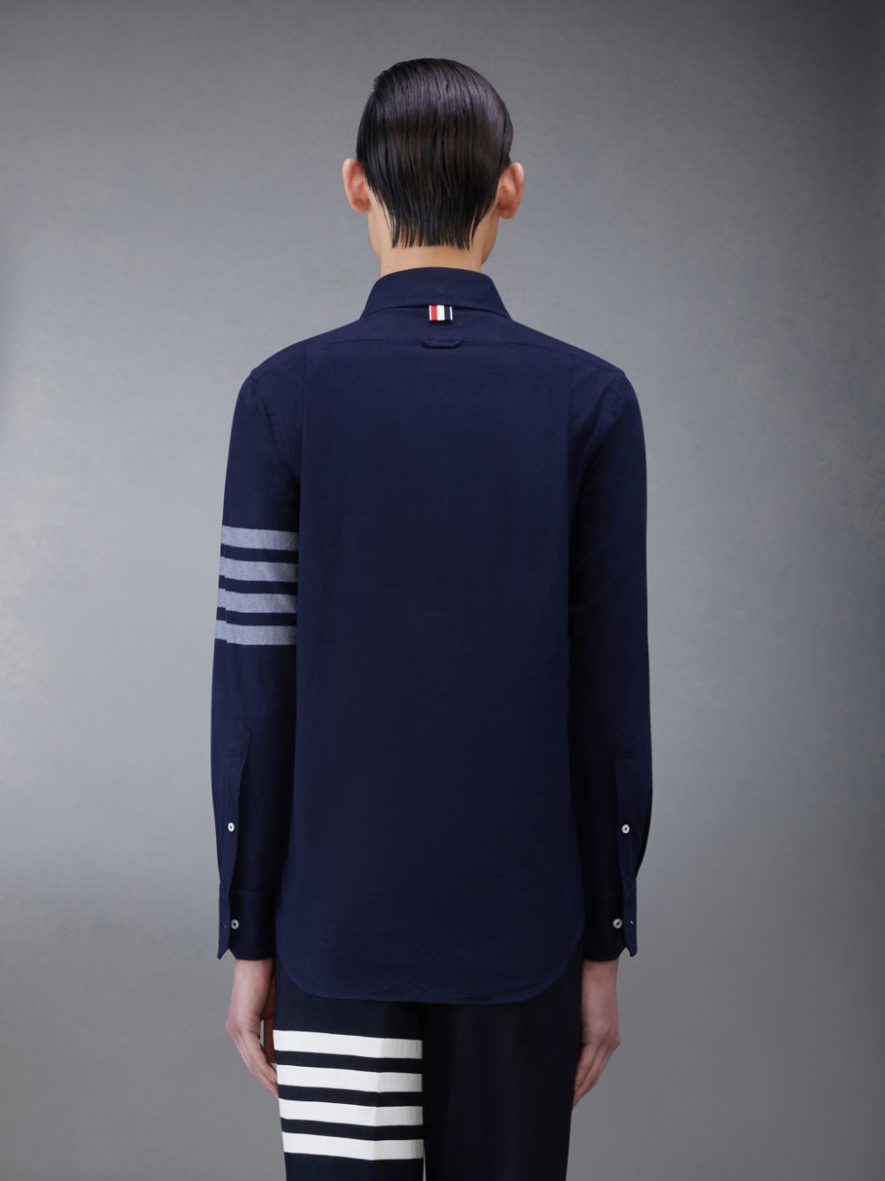 Thom Browne Flannel 4-Bar Men Shirts Blue | KII76A11827