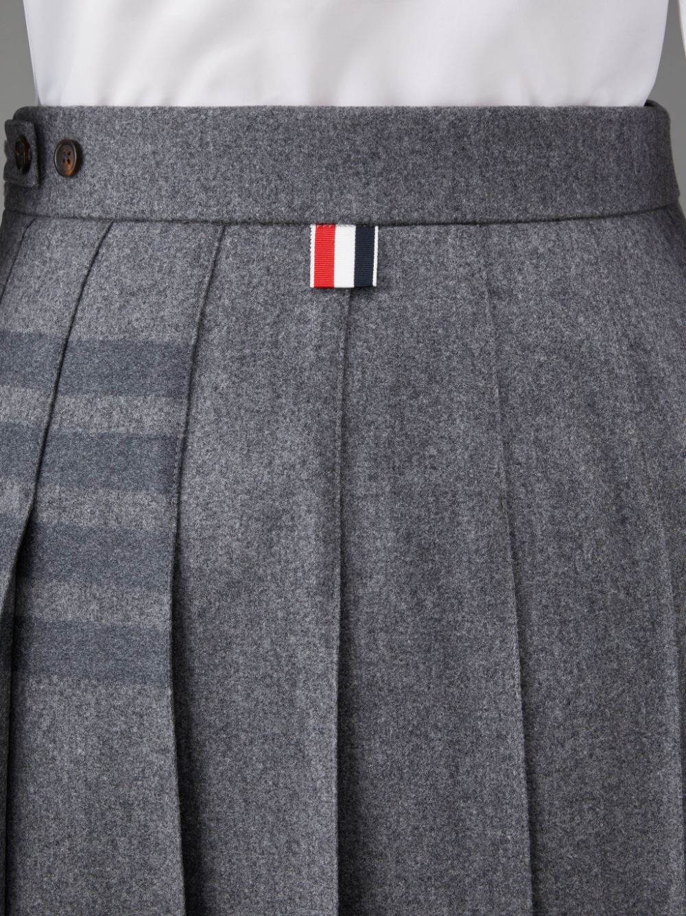 Thom Browne Flannel 4-Bar Pleated Midi Women Skirts Grey | DOK99J01368