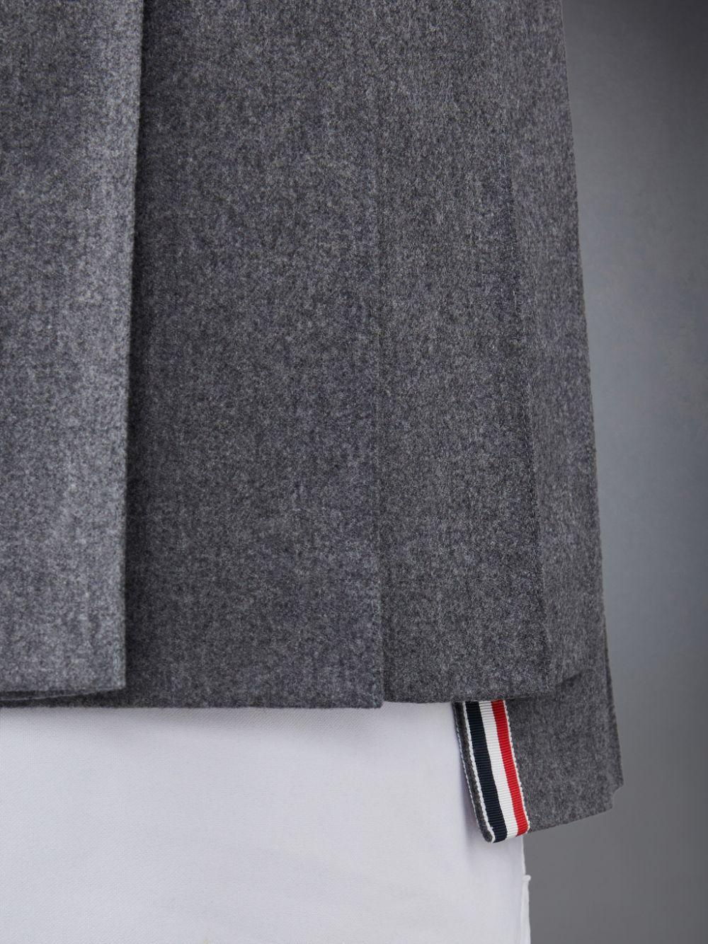 Thom Browne Flannel 4-Bar Pleated Mini Women Skirts Grey | GUF88O07514