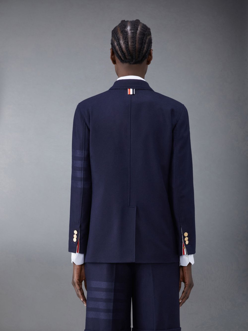 Thom Browne Flannel 4-Bar Sack Sport Women Coats Blue | KCF86U18196