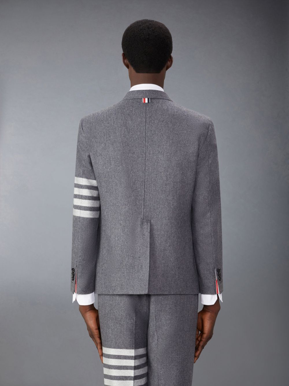 Thom Browne Flannel 4-Bar Unstructured Straight Fit Sport Men Coats Grey | AZF91C63697